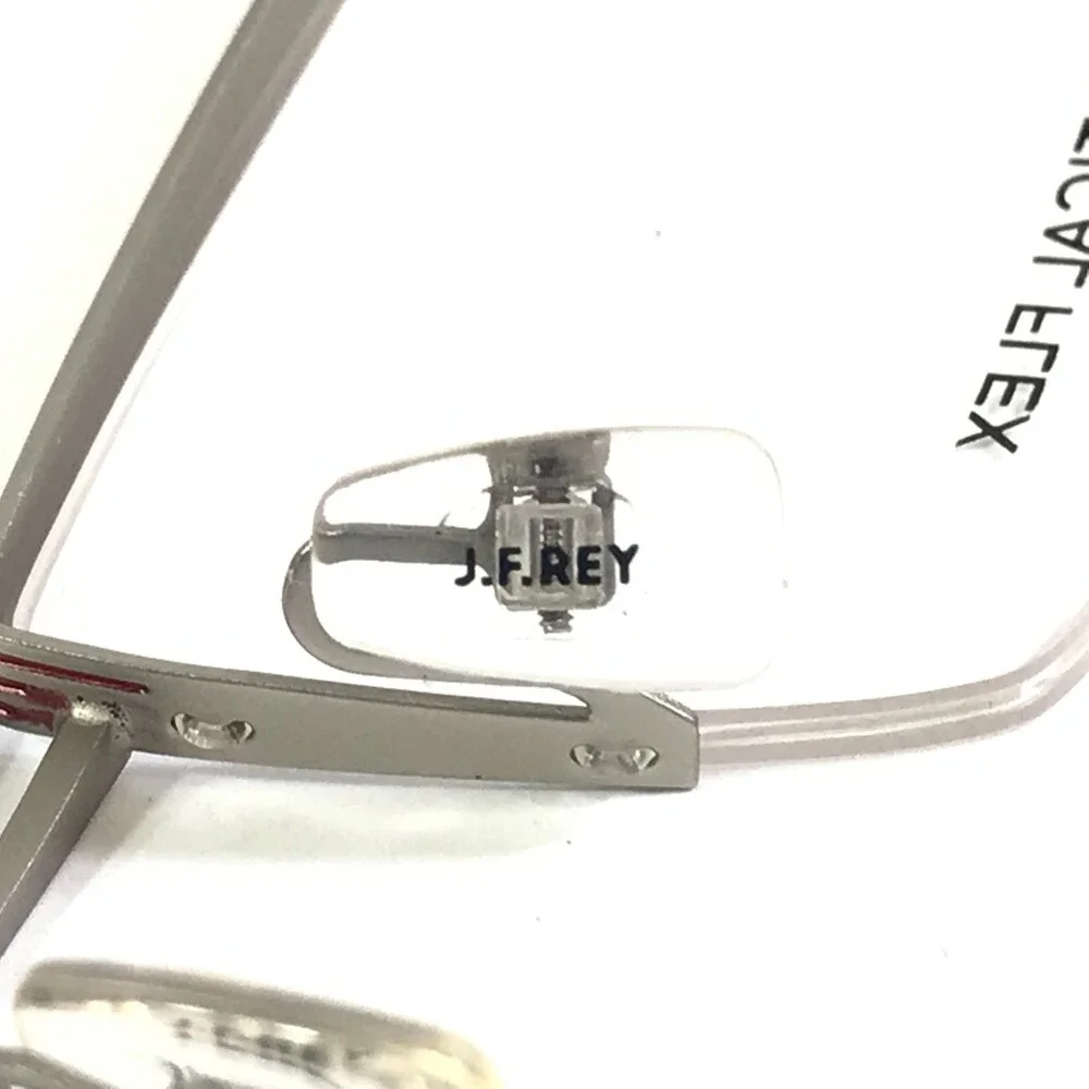 J.F. Rey Eyeglasses Frames JF2421 1035 Silver Burgundy Line 54-18.7-125